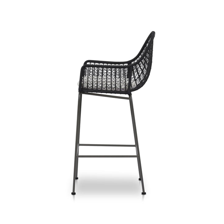 Canyon Outdoor Bar + Counter Stool - Bar Stool - Smoke Black - White