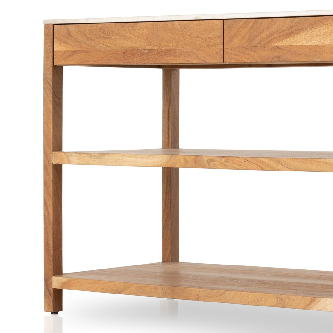 Priya Small Kitchen Island - Smoked Acacia