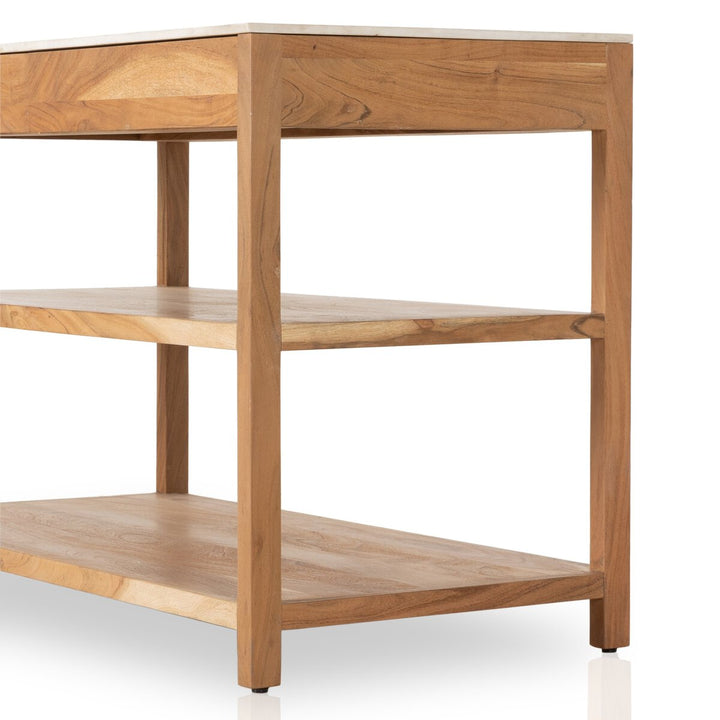 Priya Small Kitchen Island - Smoked Acacia