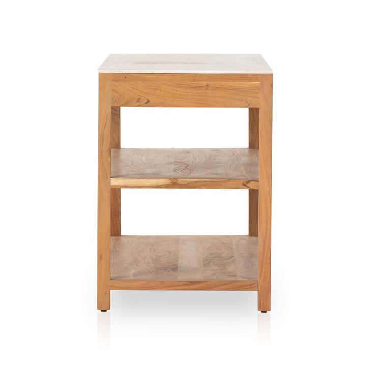 Priya Small Kitchen Island - Smoked Acacia