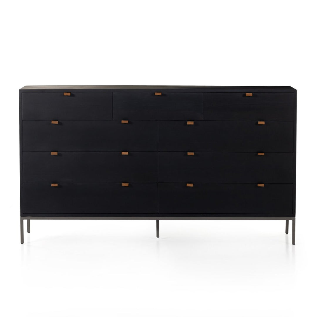 Troy 9 Drawer Dresser - Black Wash Poplar