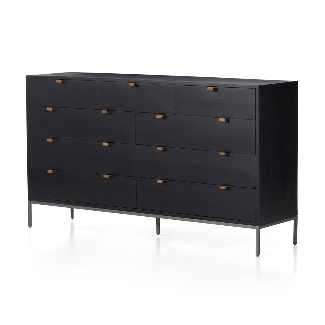 Troy 9 Drawer Dresser - Black Wash Poplar