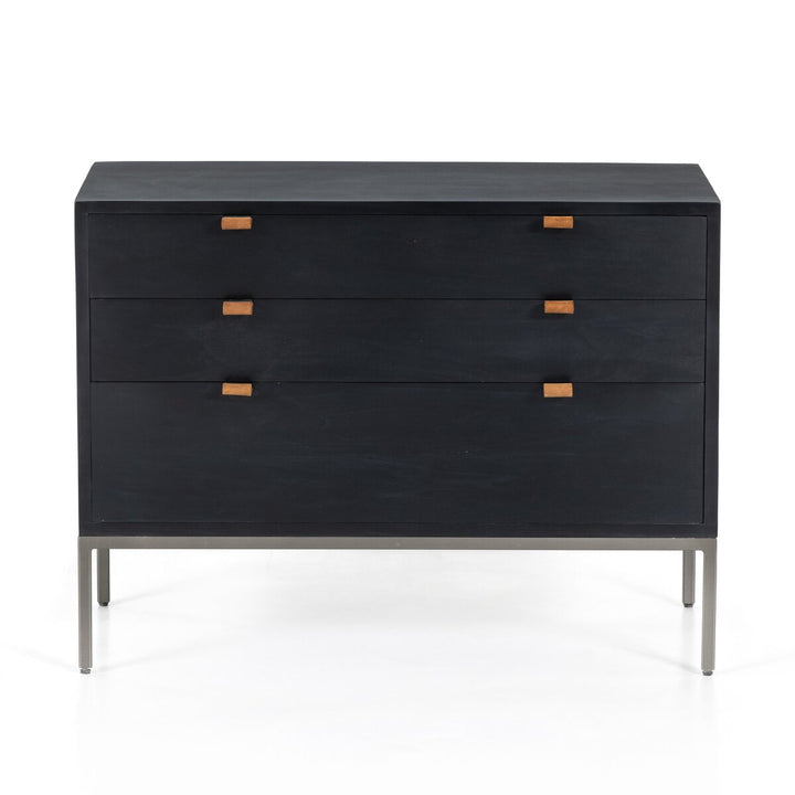 Troy Large Nightstand - Black Wash Poplar