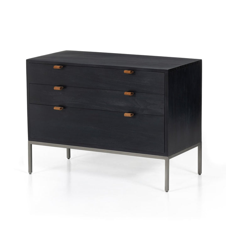 Troy Large Nightstand - Black Wash Poplar