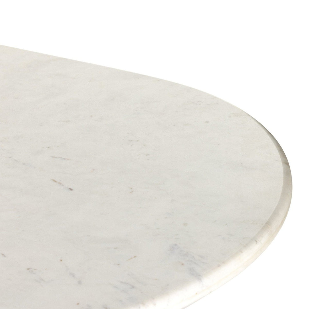 Orion Dining Table - Polished White Marble w/ Sealant