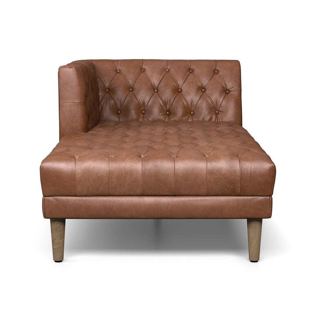 Build Your Own: Harris Sectional - Laf Chaise Piece - Natural Washed Chocolate