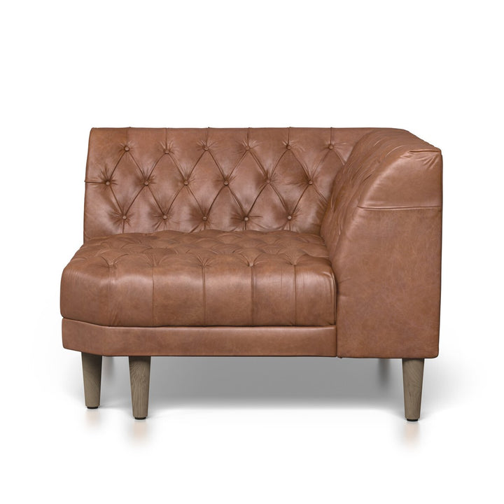 Build Your Own: Harris Sectional - Corner Piece - Natural Washed Chocolate