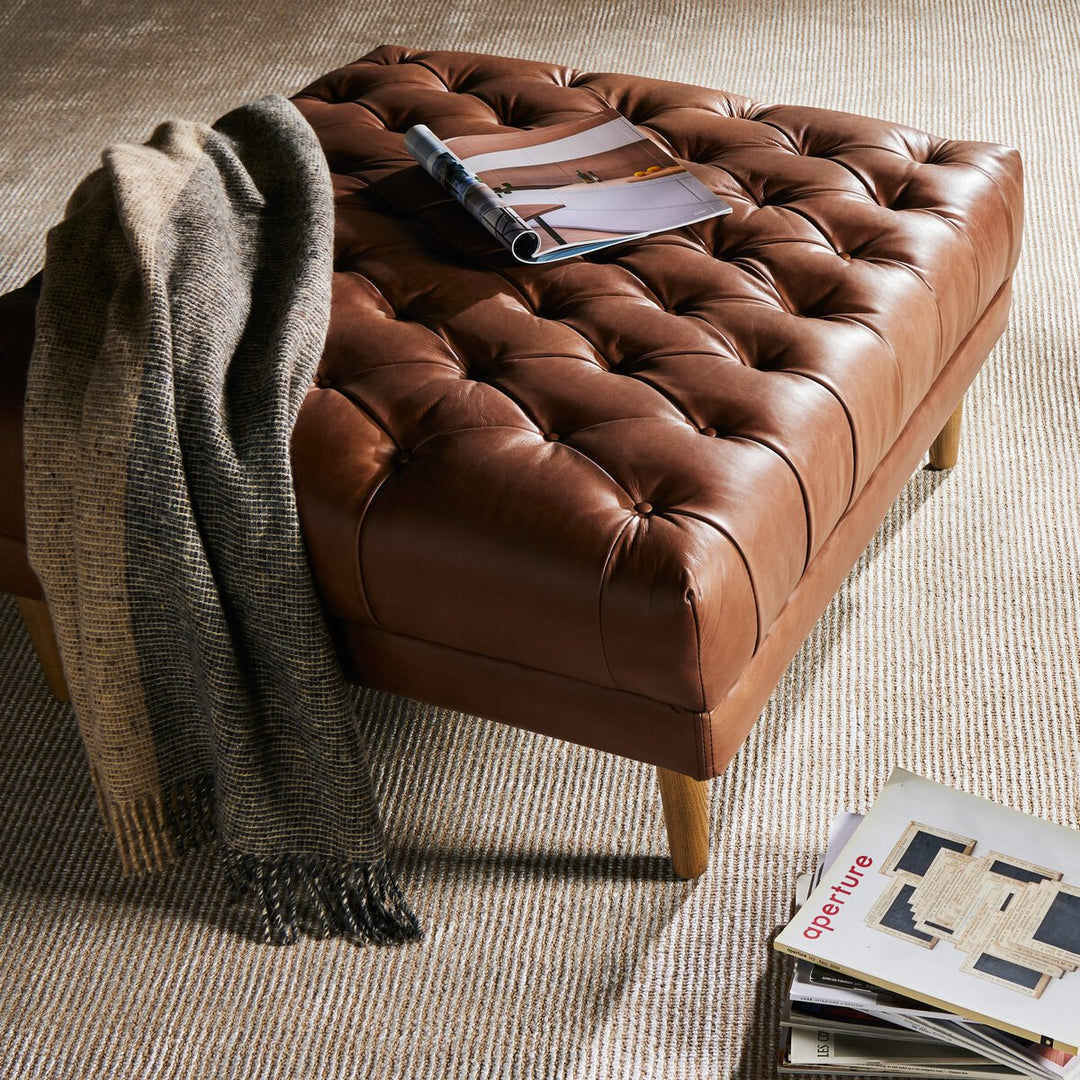 Build Your Own: Harris Sectional - Ottoman - Natural Washed Chocolate