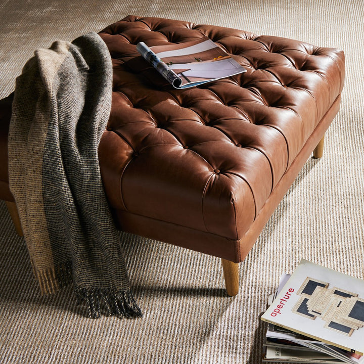 Build Your Own: Harris Sectional - Ottoman - Natural Washed Chocolate