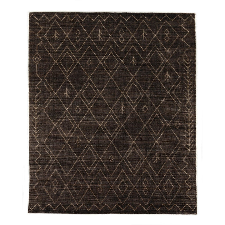 Tangier Moroccan Hand Knotted Rug - 10X14' - Espresso