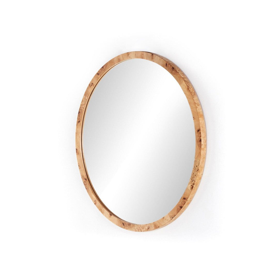 Maisie Round Mirror - Amber Mappa Burl