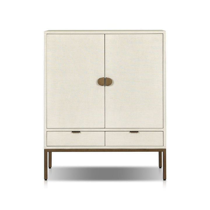 Bar Storage: Cabinets Cressida Bar Cabinet - Ivory Painted Linen