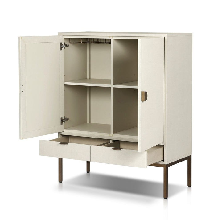 Cressida Bar Cabinet - Ivory Painted Linen
