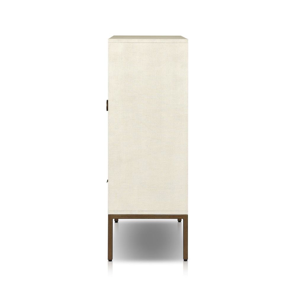 Bar Storage: Cabinets Cressida Bar Cabinet - Ivory Painted Linen