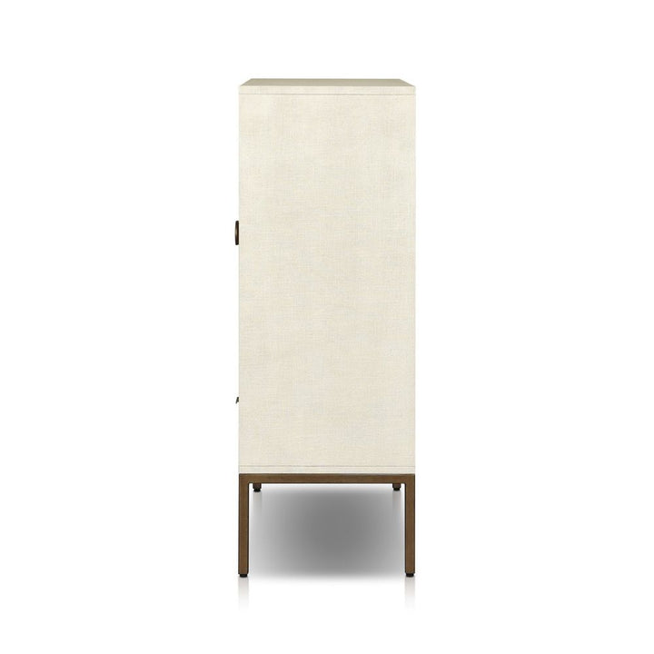 Bar Storage: Cabinets Cressida Bar Cabinet - Ivory Painted Linen