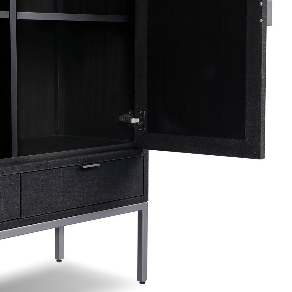 Cressida Bar Cabinet - Black Linen