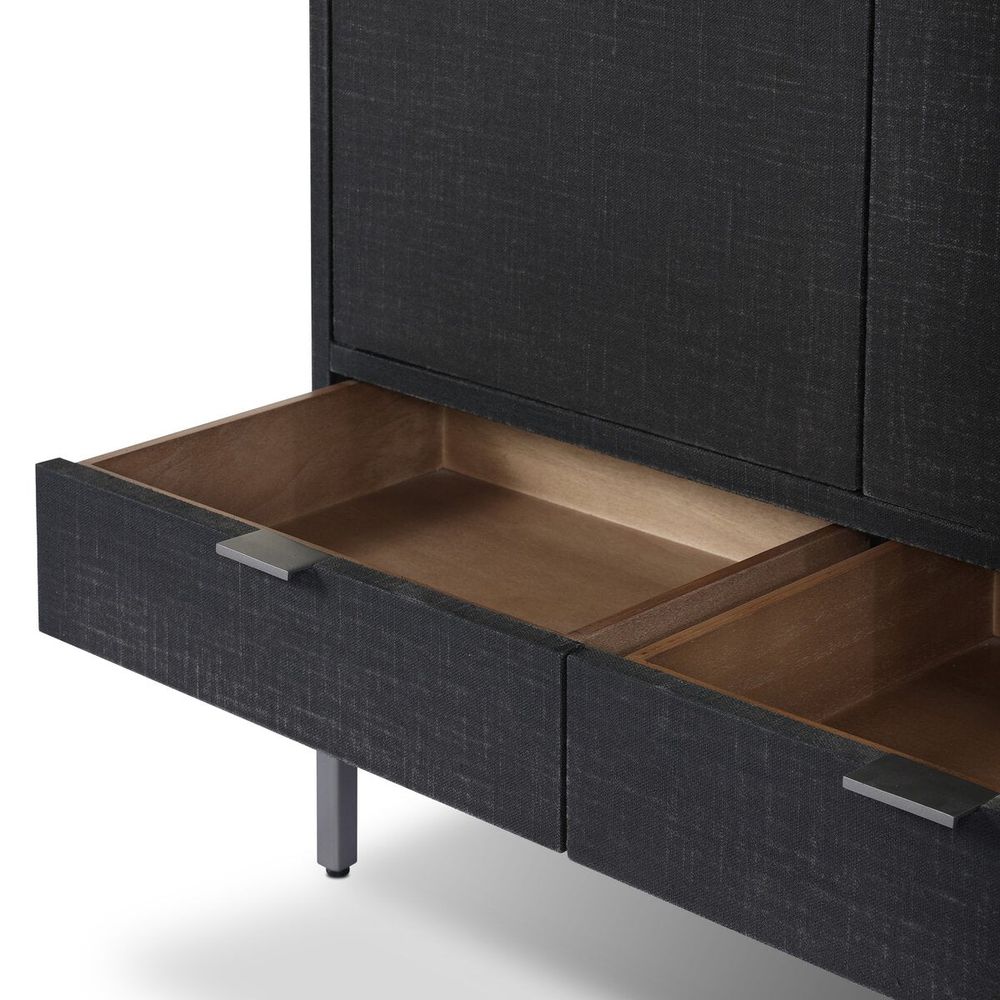 Cressida Bar Cabinet - Black Linen