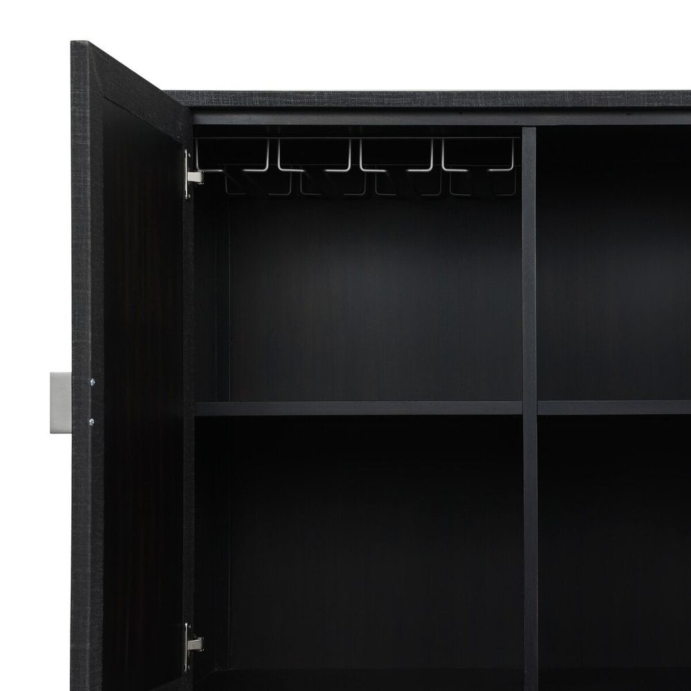 Cressida Bar Cabinet - Black Linen