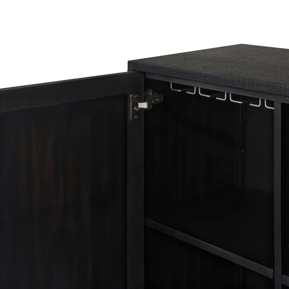 Cressida Bar Cabinet - Black Linen