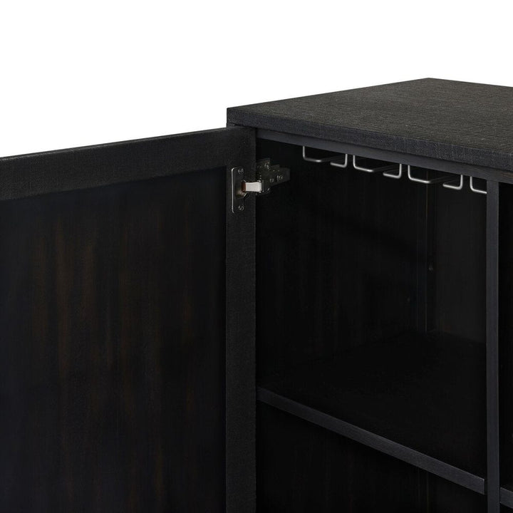 Cressida Bar Cabinet - Black Linen