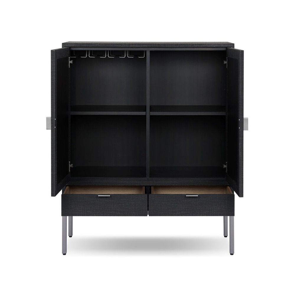 Cressida Bar Cabinet - Black Linen