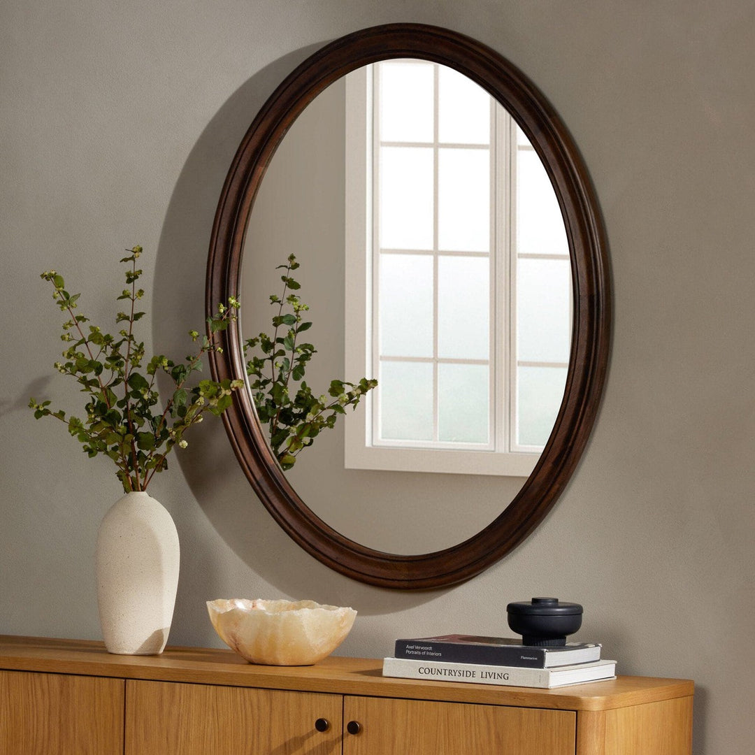 Griffin Oval Mirror - Warm Chestnut