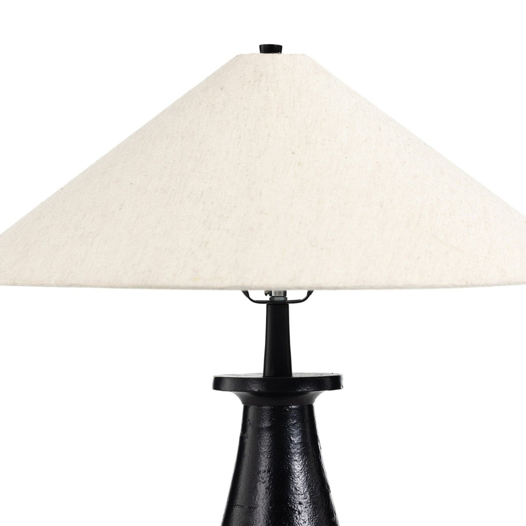 Ennis Tapered Shade Table Lamp - Matte Black Cast Aluminum