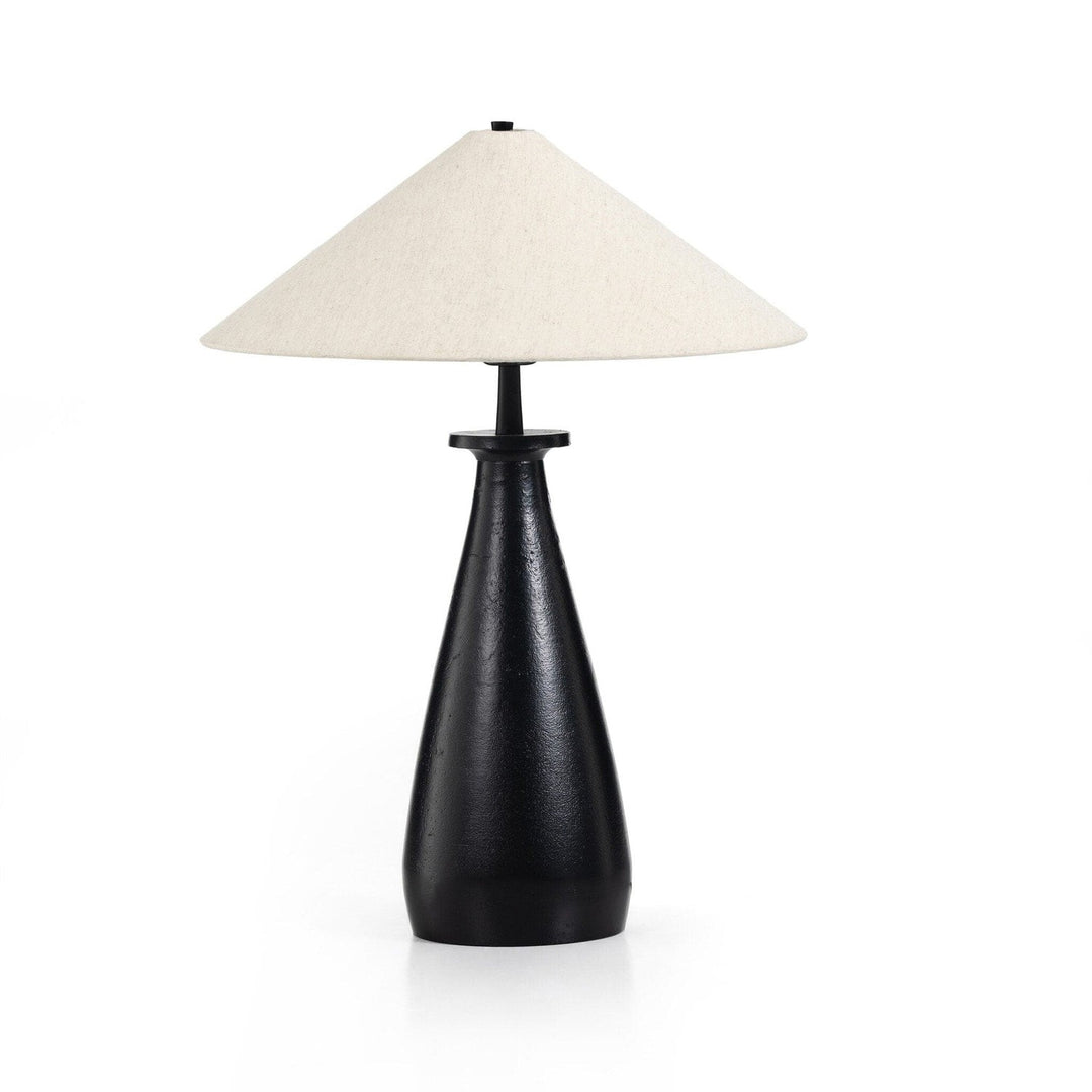 Ennis Tapered Shade Table Lamp - Matte Black Cast Aluminum