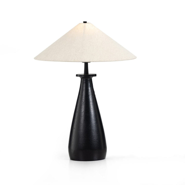 Ennis Tapered Shade Table Lamp - Matte Black Cast Aluminum