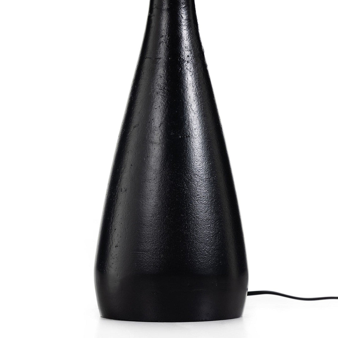 Ennis Tapered Shade Table Lamp - Matte Black Cast Aluminum