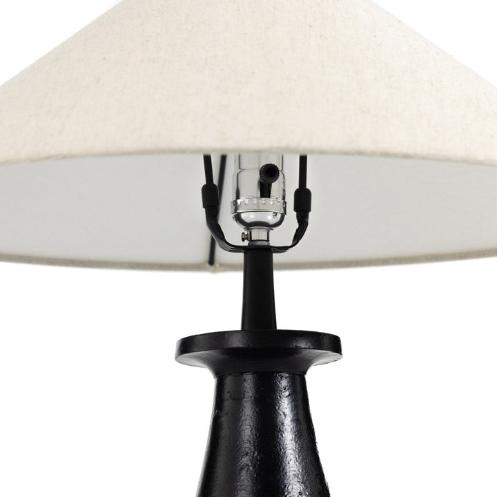 Ennis Tapered Shade Table Lamp - Matte Black Cast Aluminum