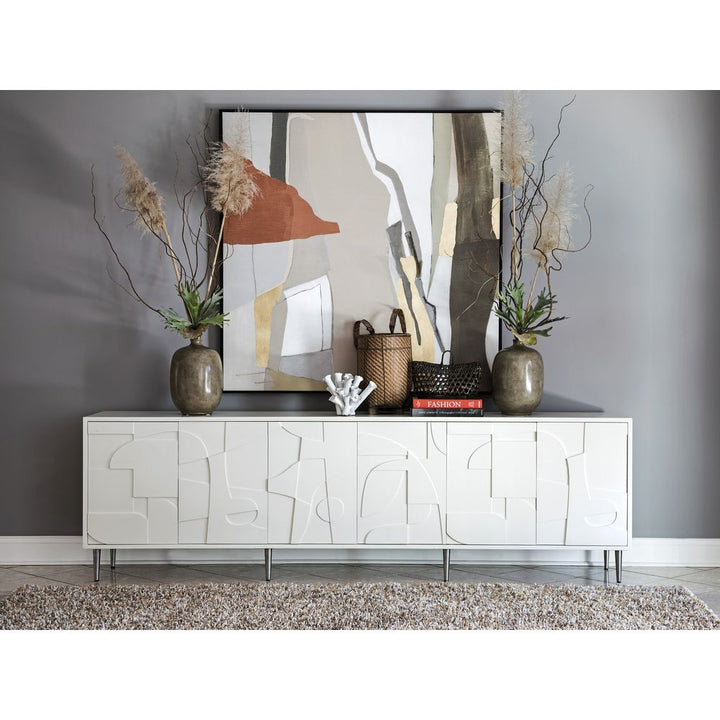 TV Stands & Media Consoles Bardo Long Media Console - White