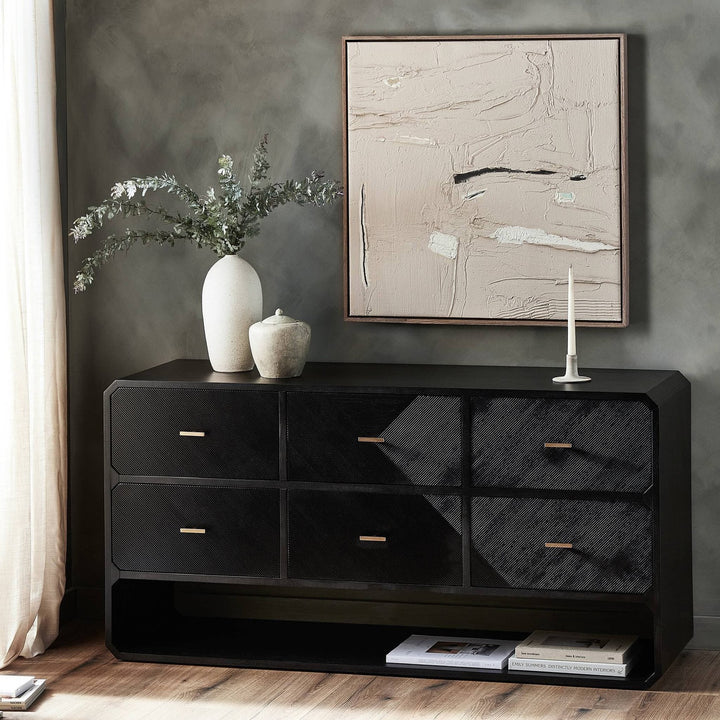 Corinth 6 Drawer Dresser - Black Ash