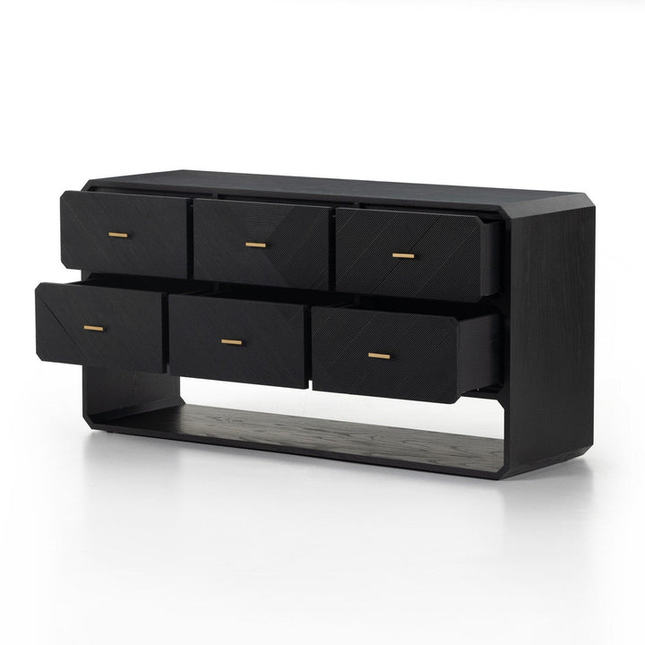 Corinth 6 Drawer Dresser - Black Ash