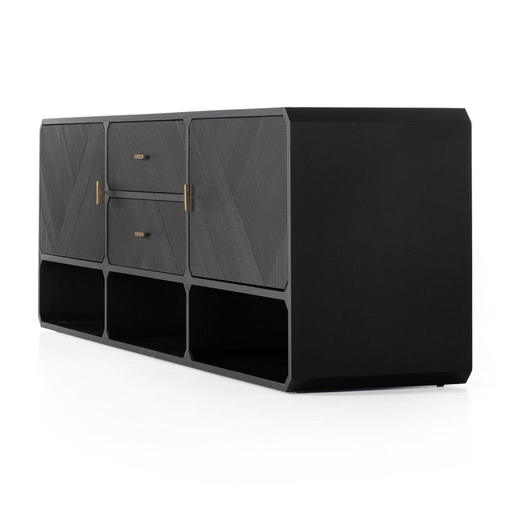 Corinth Media Console - Black Ash