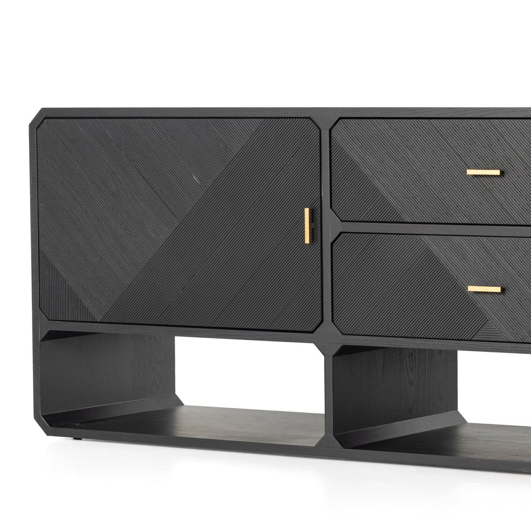 Corinth Media Console - Black Ash