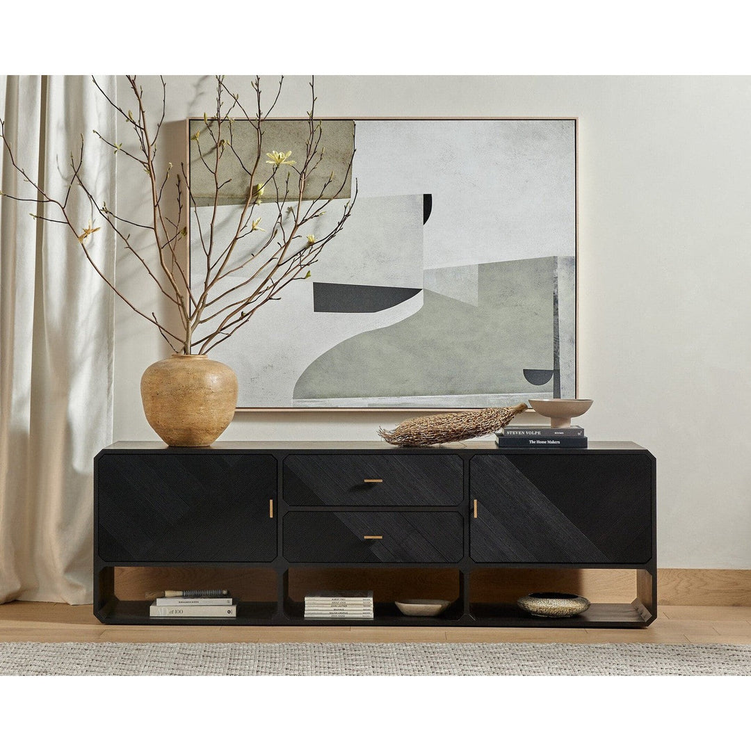 Corinth Media Console - Black Ash