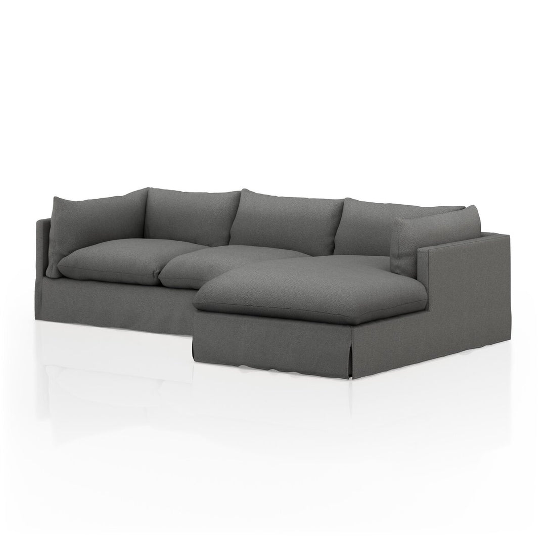 Refuge Slipcover 2-Piece Sectional - Right Chaise - 115" - Fallon Charcoal