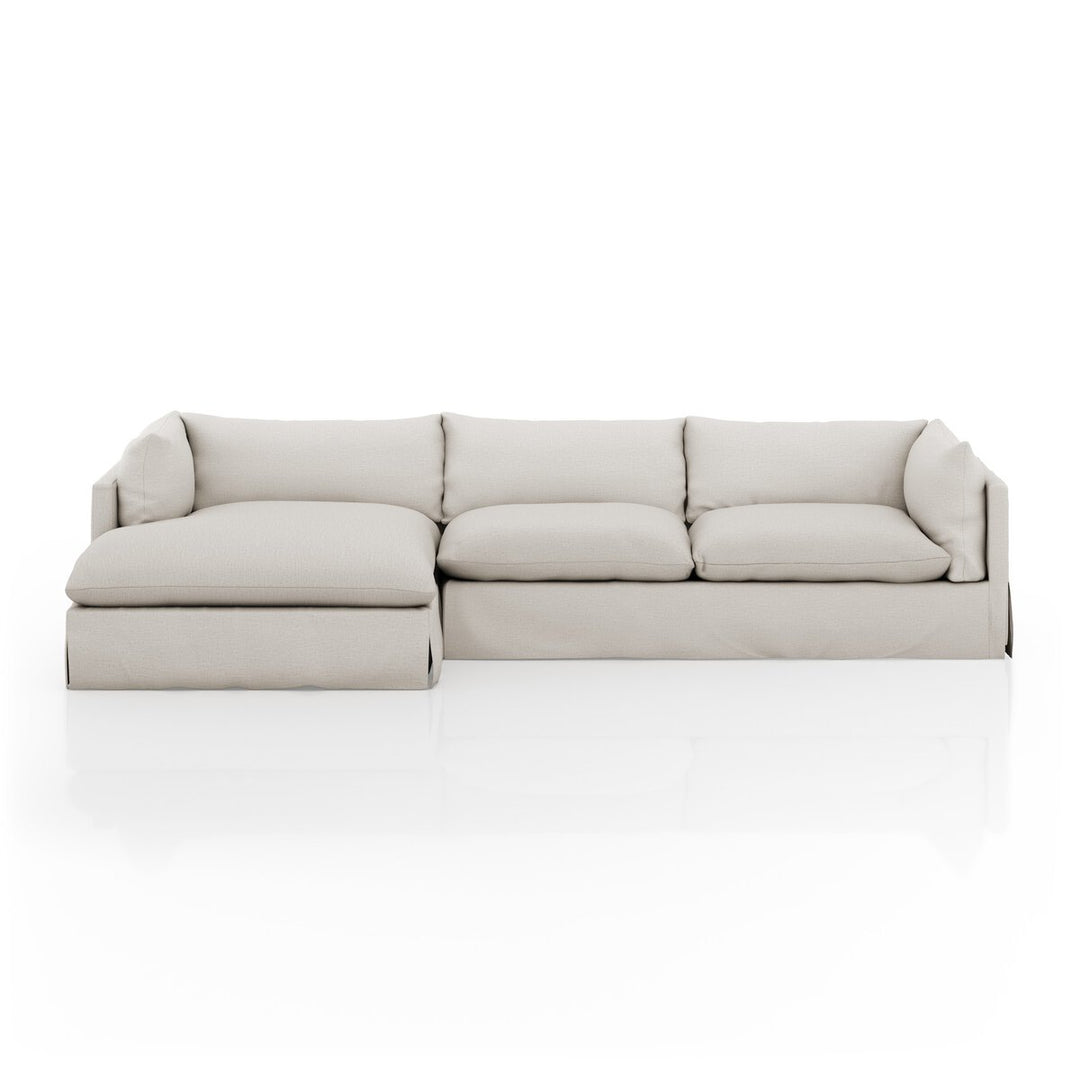 Refuge Slipcover 2-Piece Sectional - Left Chaise - 133" - Valley Nimbus