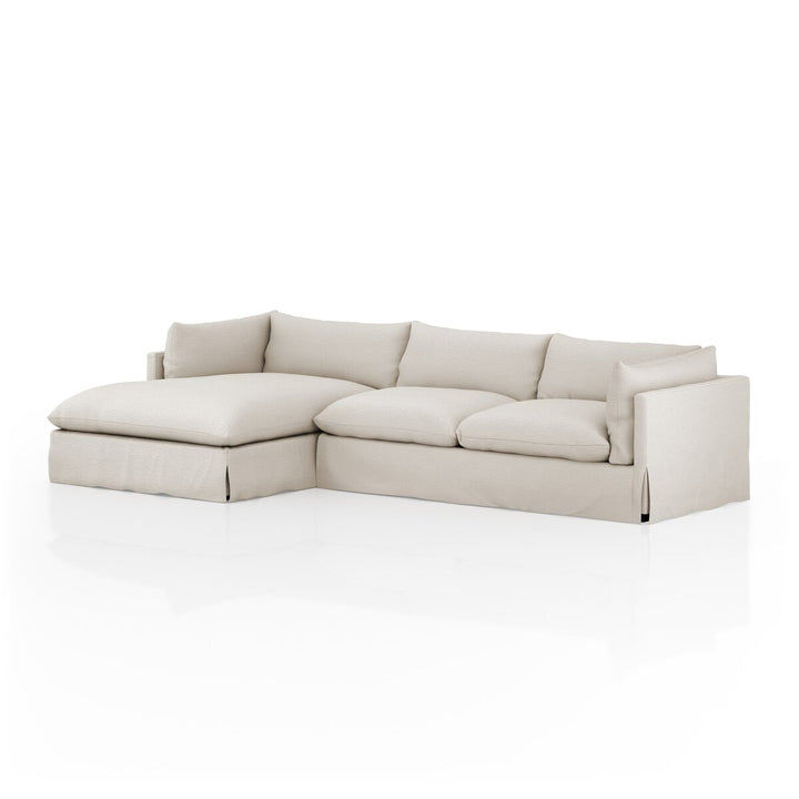 Refuge Slipcover 2-Piece Sectional - Left Chaise - 133" - Valley Nimbus