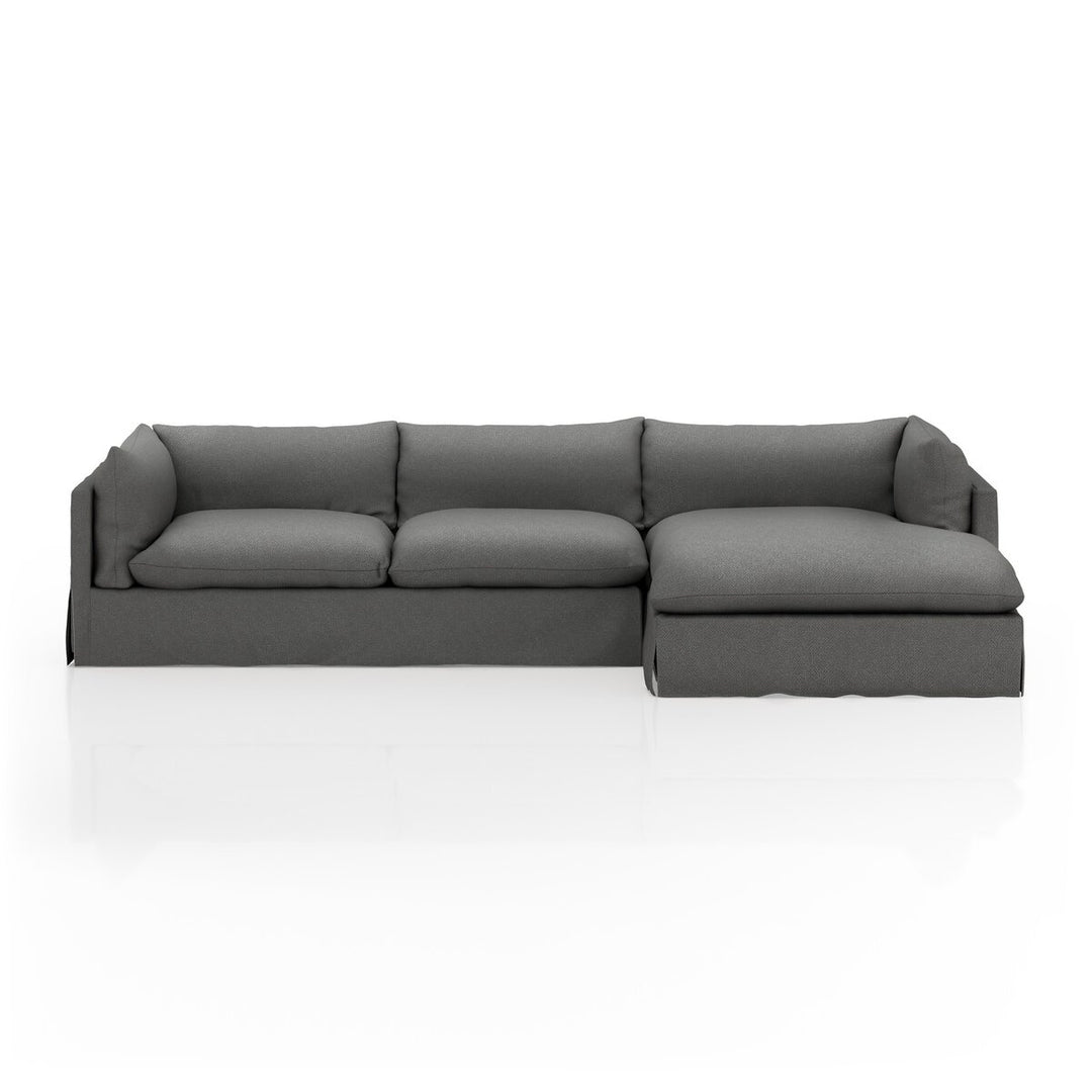 Refuge Slipcover 2-Piece Sectional - Right Chaise - 133" - Fallon Charcoal