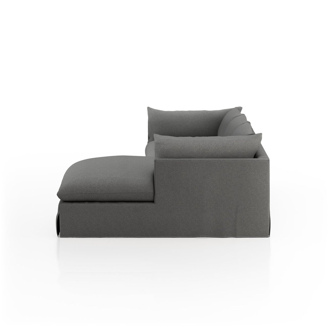 Refuge Slipcover 2-Piece Sectional - Right Chaise - 133" - Fallon Charcoal