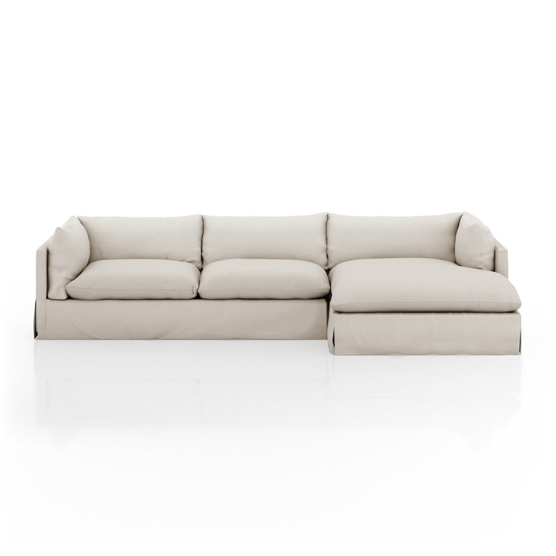 Refuge Slipcover 2-Piece Sectional - Right Chaise - 133" - Valley Nimbus