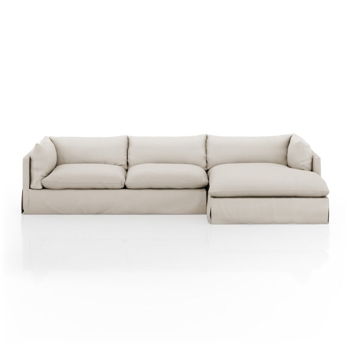 Refuge Slipcover 2-Piece Sectional - Right Chaise - 133" - Valley Nimbus