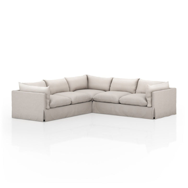 Haven Slipcover 3-Piece Sectional - Bennett Moon - 111"