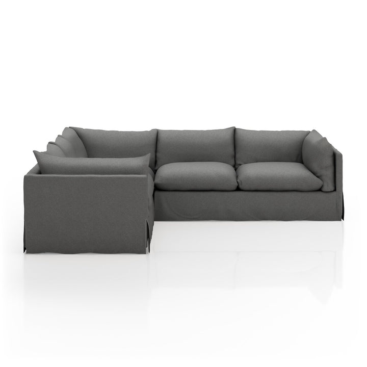 Refuge Slipcover 3-Piece Sectional - 111" - Fallon Charcoal