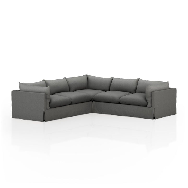 Refuge Slipcover 3-Piece Sectional - 111" - Fallon Charcoal