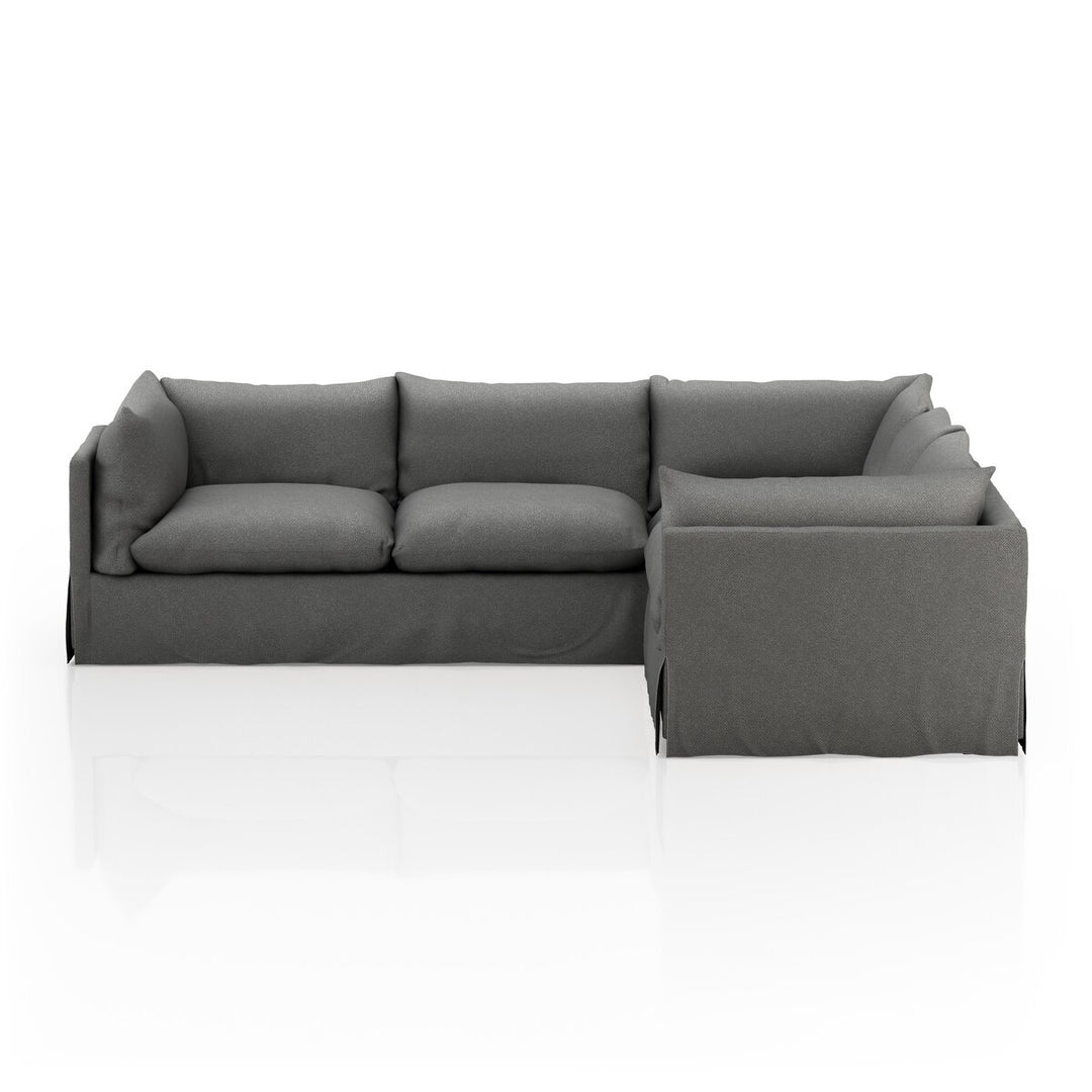 Refuge Slipcover 3-Piece Sectional - 111" - Fallon Charcoal