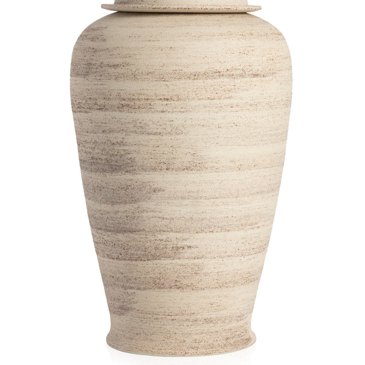 Isabella Jar With LID - Distressed Cream