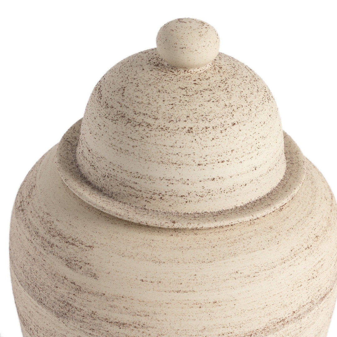 Isabella Jar With LID - Distressed Cream